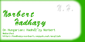 norbert hadhazy business card
